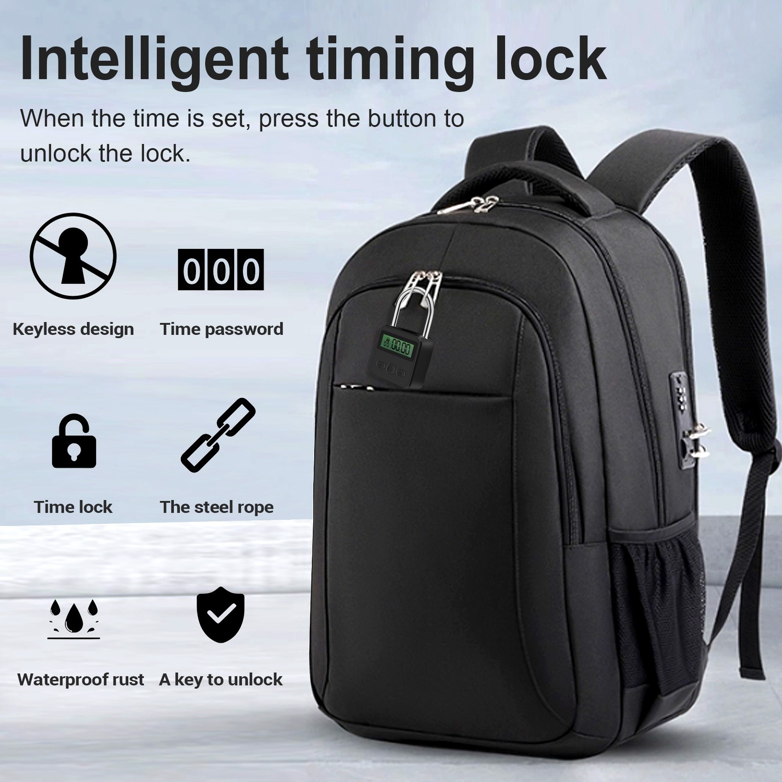 Metal Timer Lock LCD Display Multi-Function Electronic Time 99 Hours Max7349