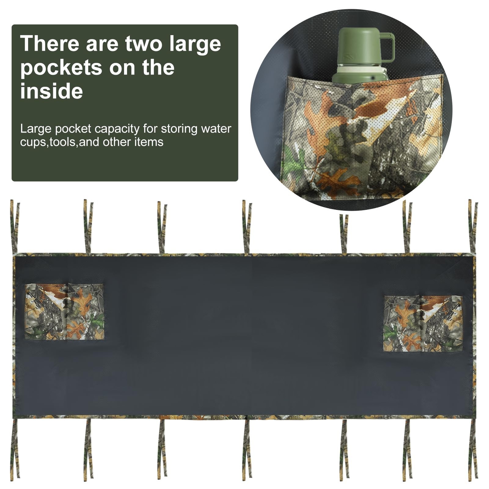 See Through Hunting Tree Stand Blind, 102x36IN, Three-sided,