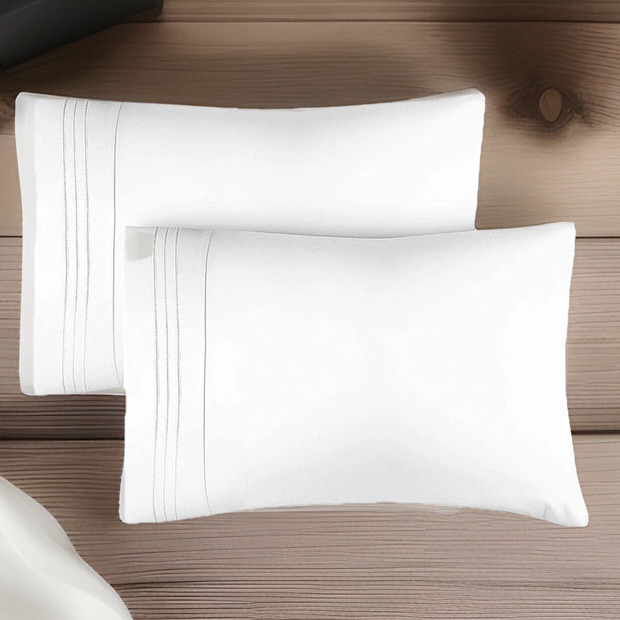 CGK Unlimited Luxury 2 Pc King Set White Pillowcase/Breathable / Microfiber