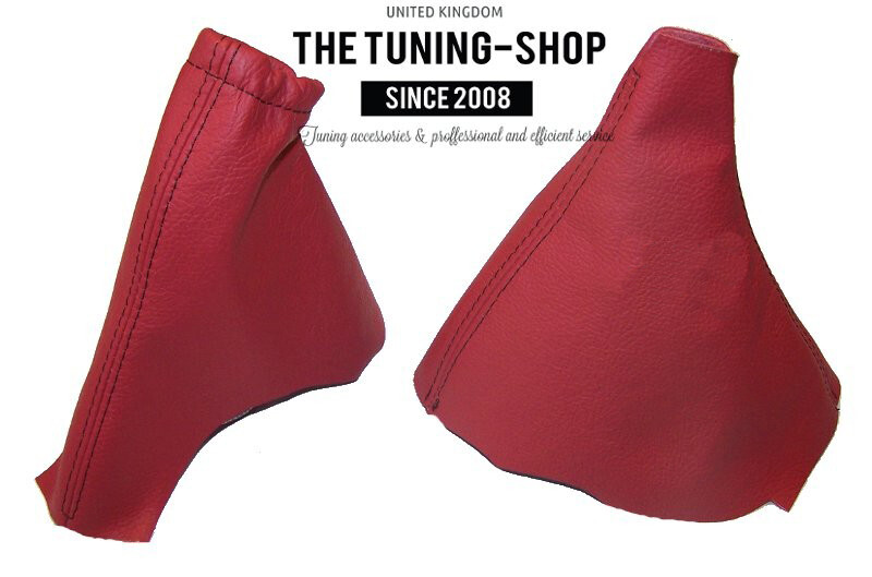 Shift Ebrake Boot For 2012-2015 Honda Civic Si FB FG Red Leather Black Stitch