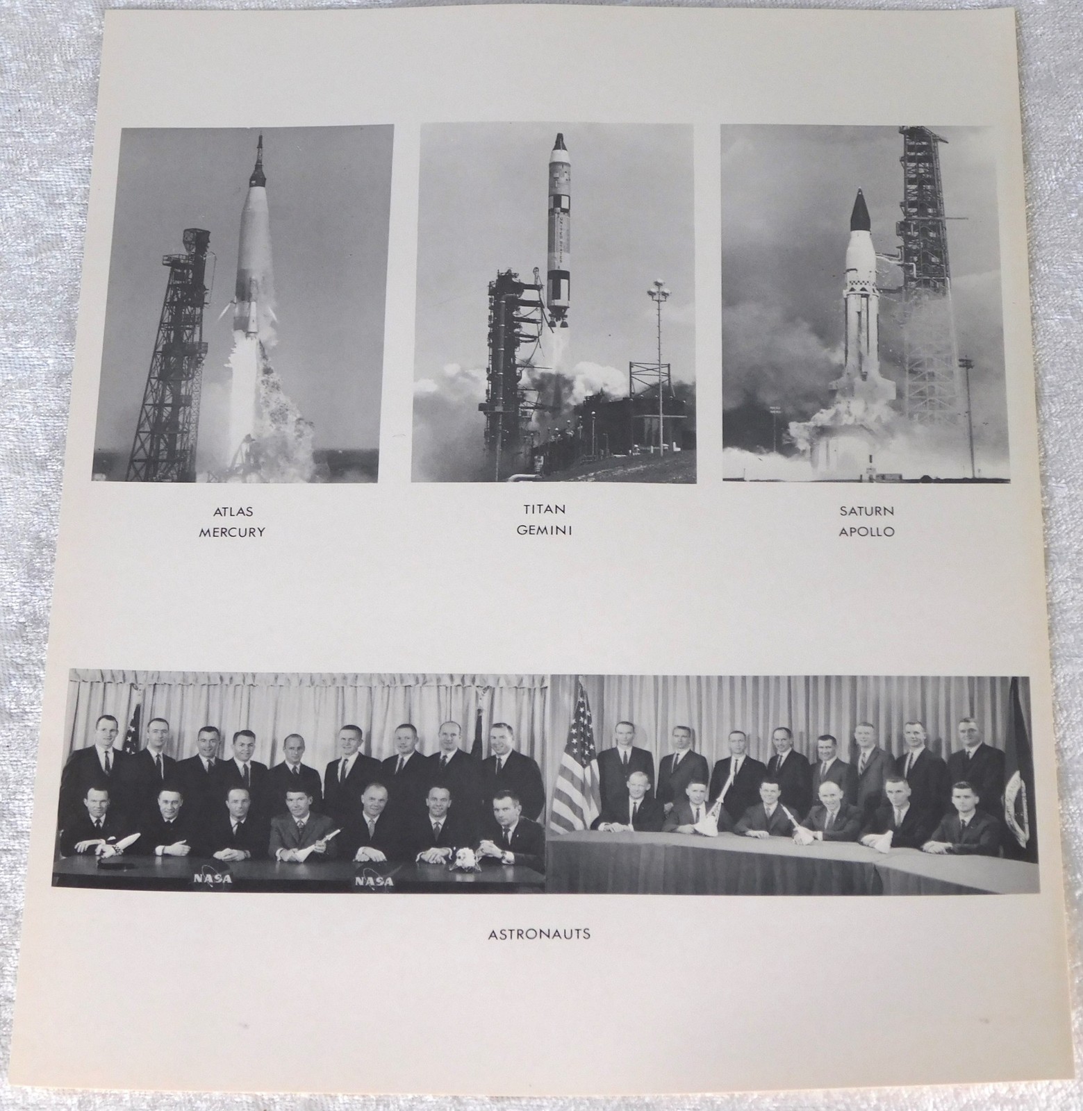 Vintage 1966 Nasa Apollo Gemini Mercury Rockets US Astronauts Photo 8x10
