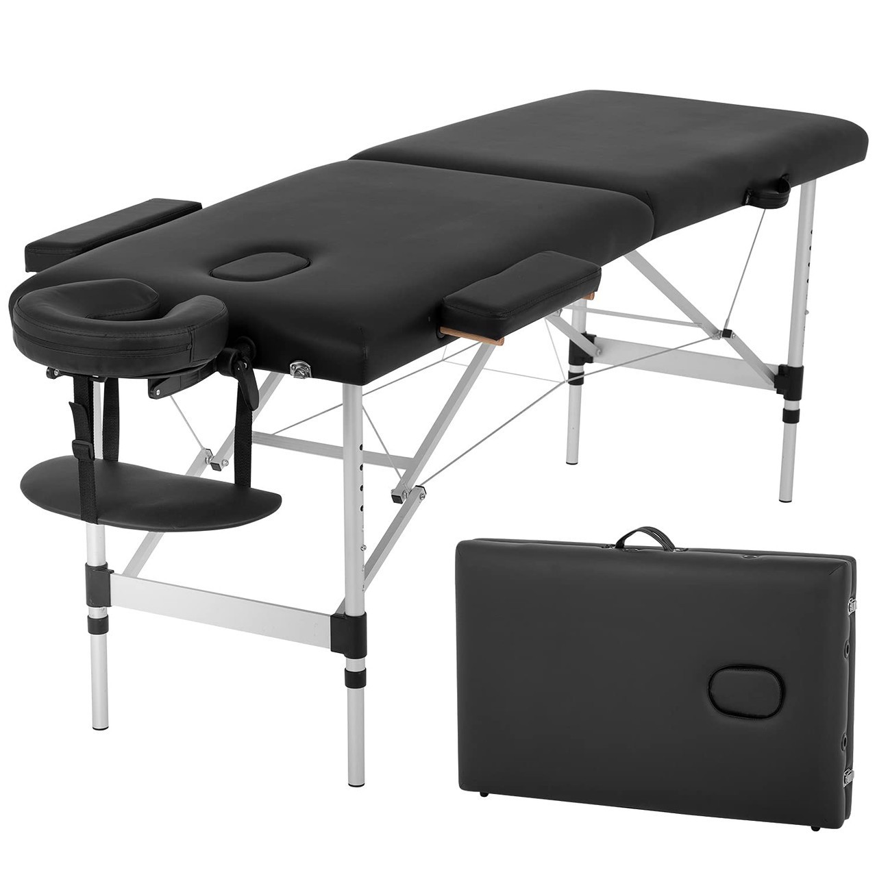 BestMassage Aluminium Massage Bed Portable Massage Table 24 inch Wide Lash Bed H