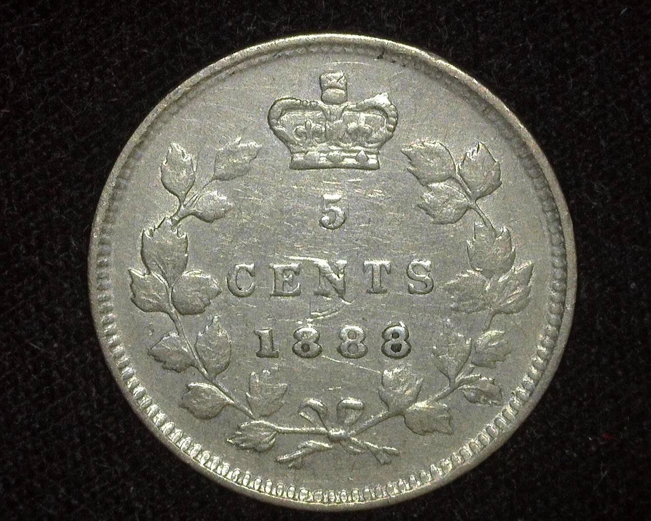 CANADA 1888 SILVER 5 CENTS KM2 EXTREMELY FINE ~D40