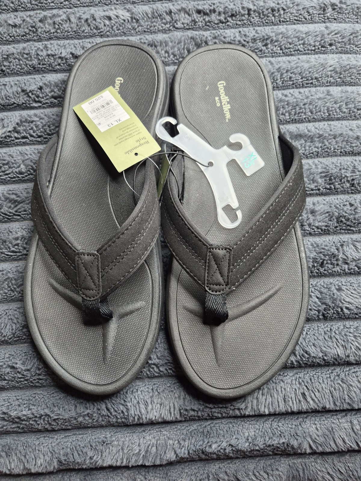 Goodfellow & Co Men's Black Thong Sandals Size 13 Synthetic Upper
