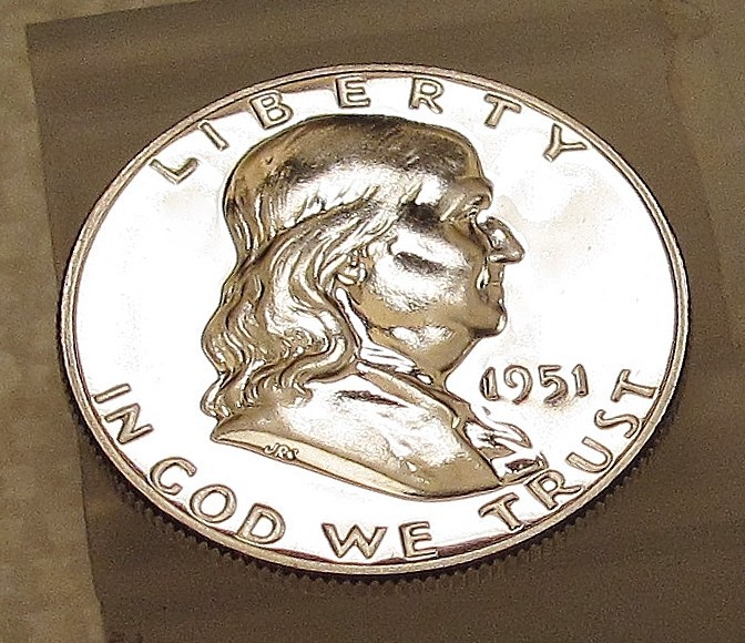 1951 Gem  Proof  Franklin  EYE CANDY " Blast  White Absolute Beauty "  #725 ~ 11