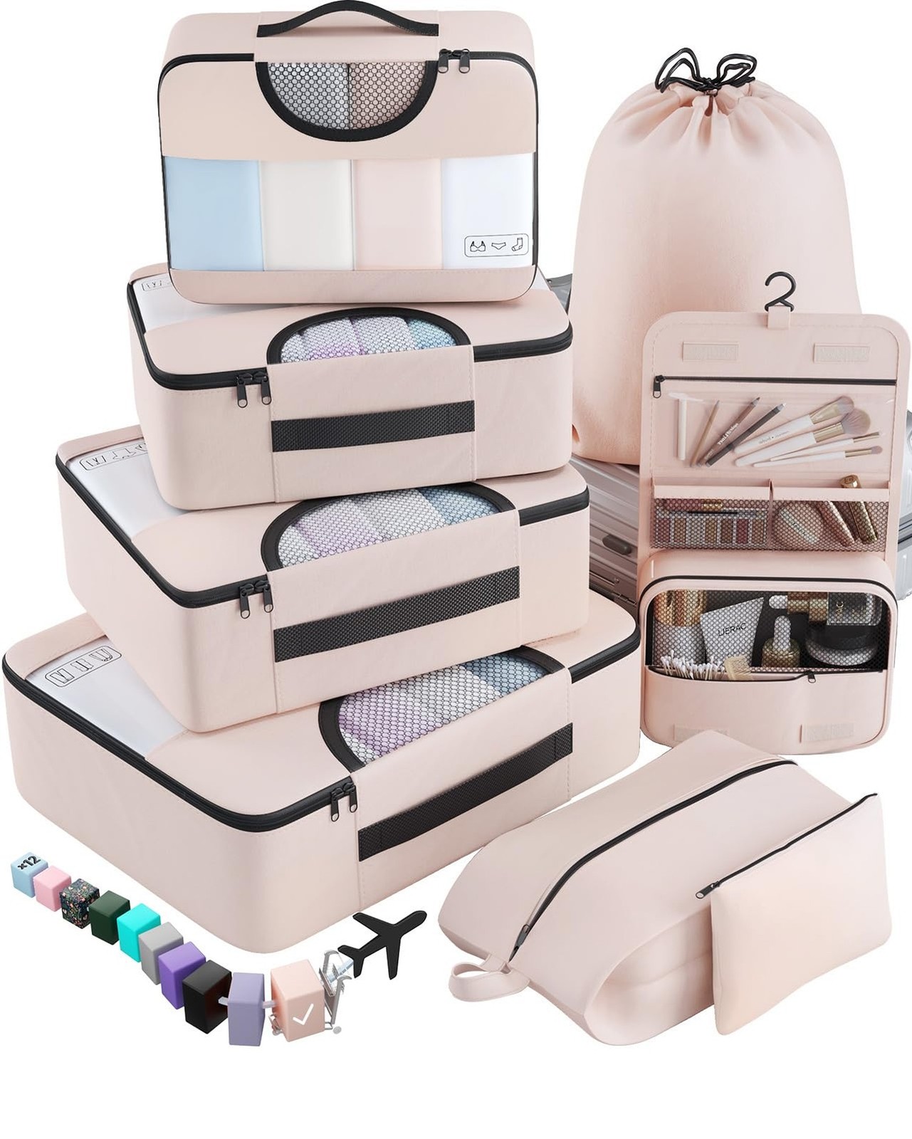 Veken 8 Set Packing Cubes, Travel Gifts for Women Mom, Carry on Suitcase Orga...