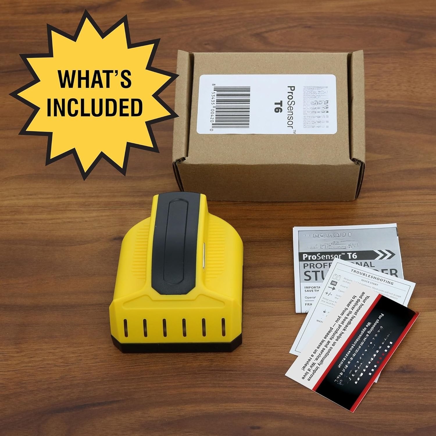 Drywall stud detector, equipped with six sensors, Detector