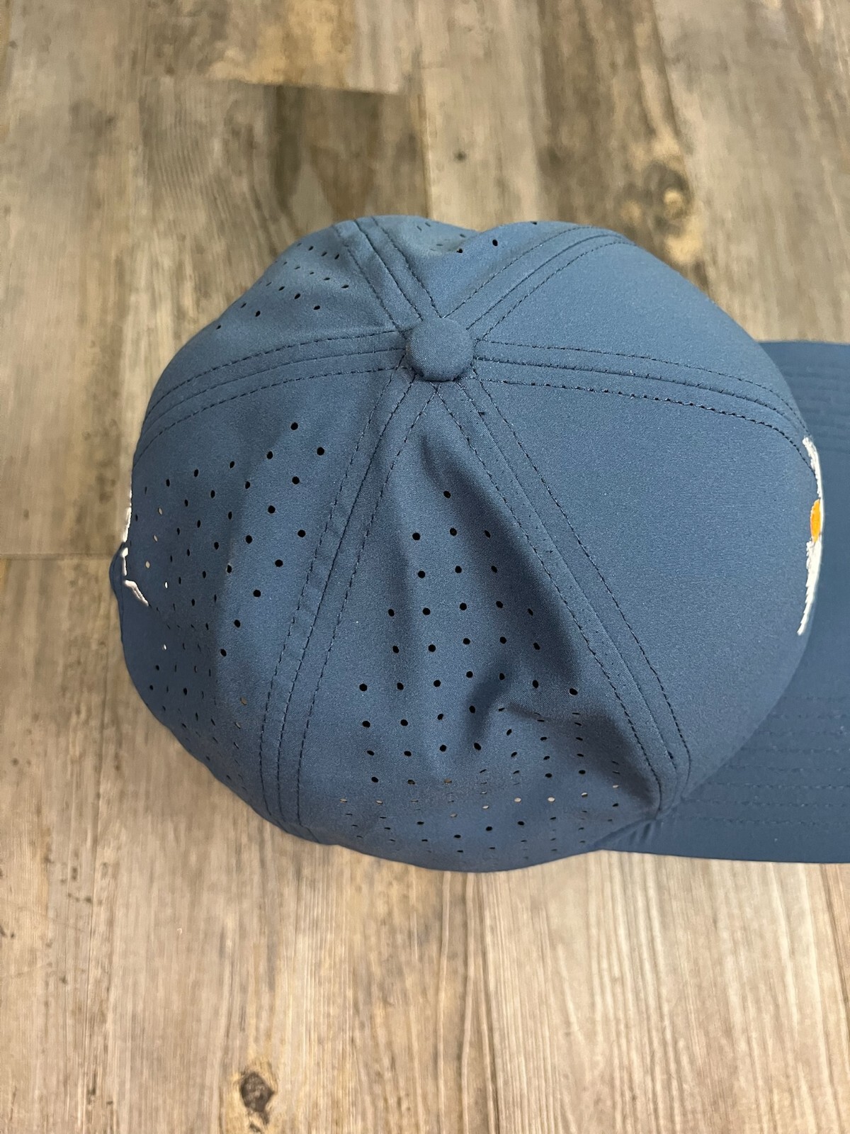 FN3P Golf Hat Cap Blue White Trees Orange Moon Embroidered Snap Adjustable