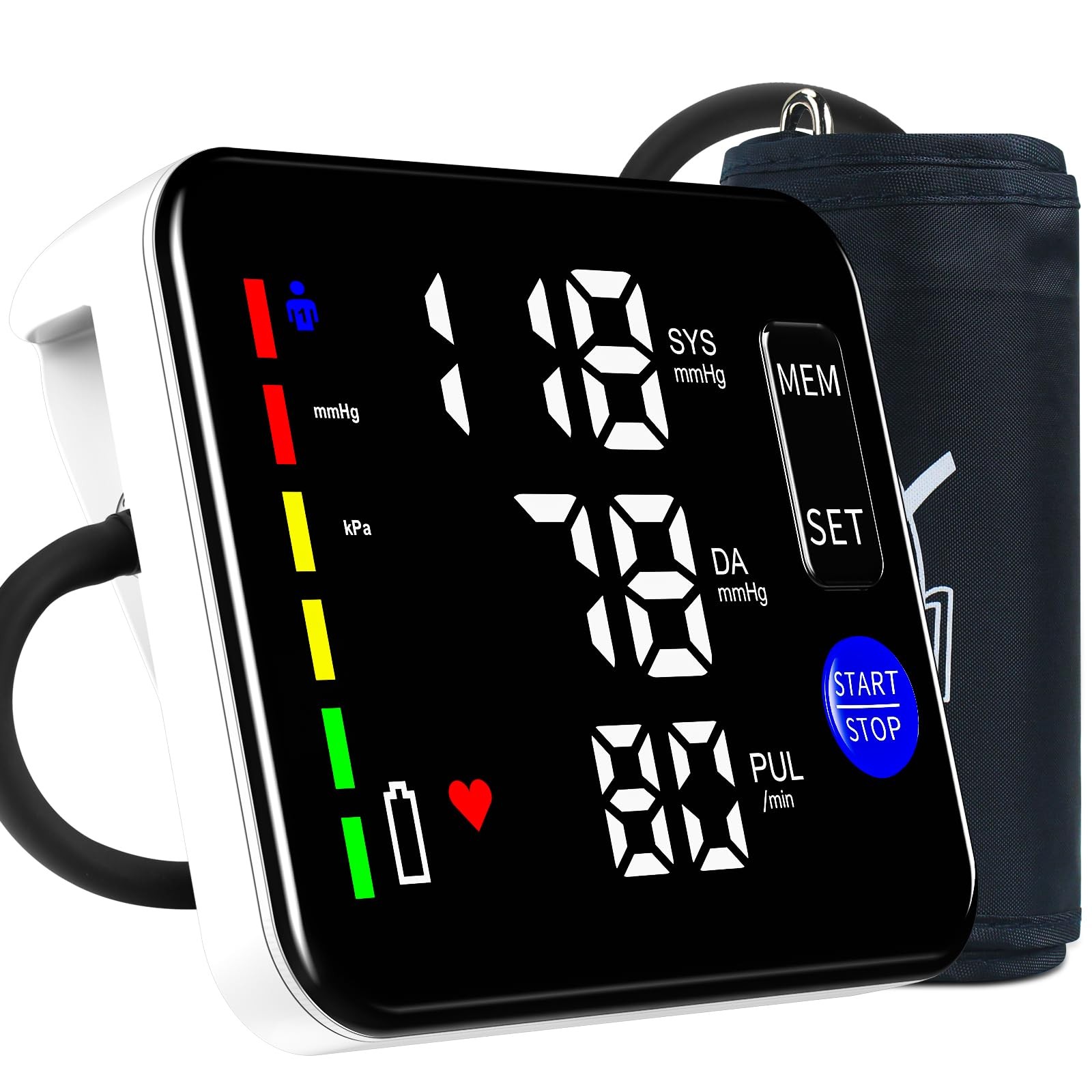GUAEVER Blood Pressure Monitor Rechargeable Upper Arm Medium, Black