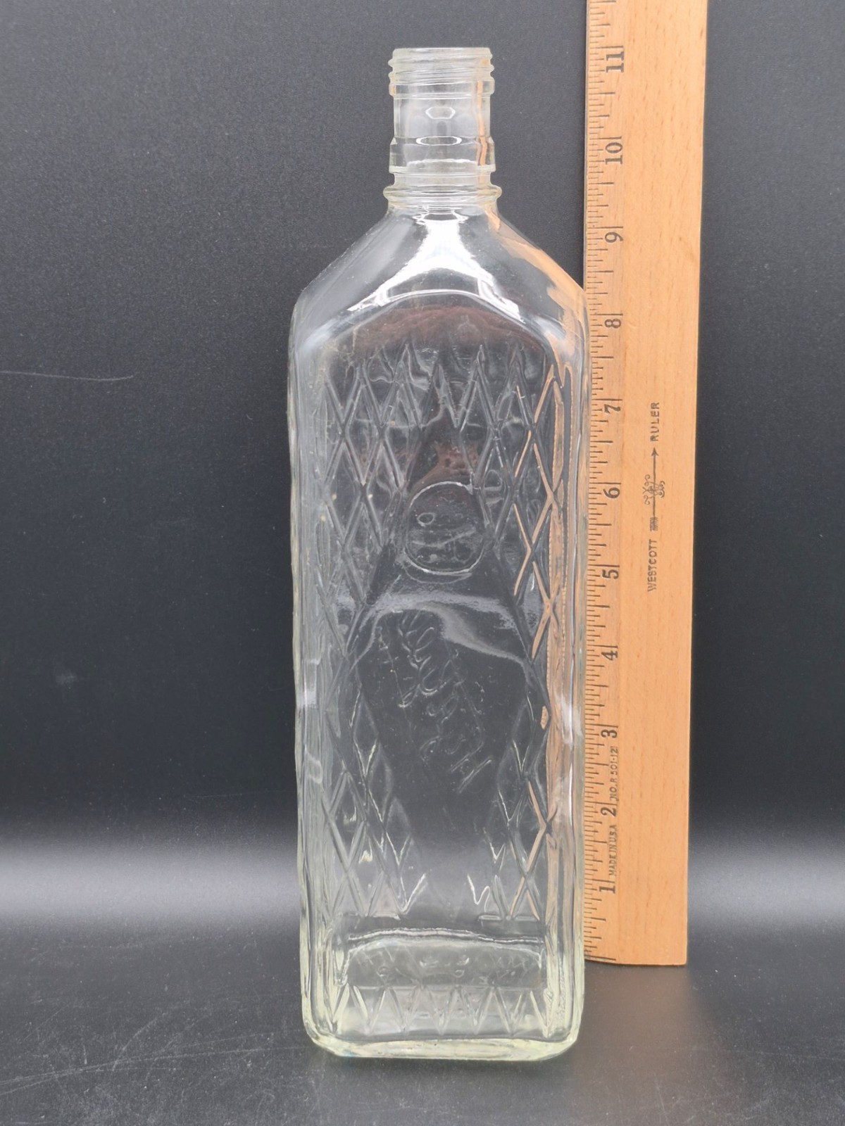 Vintage Embossed H&A Gilley Ltd. Gin Bottle, 11"