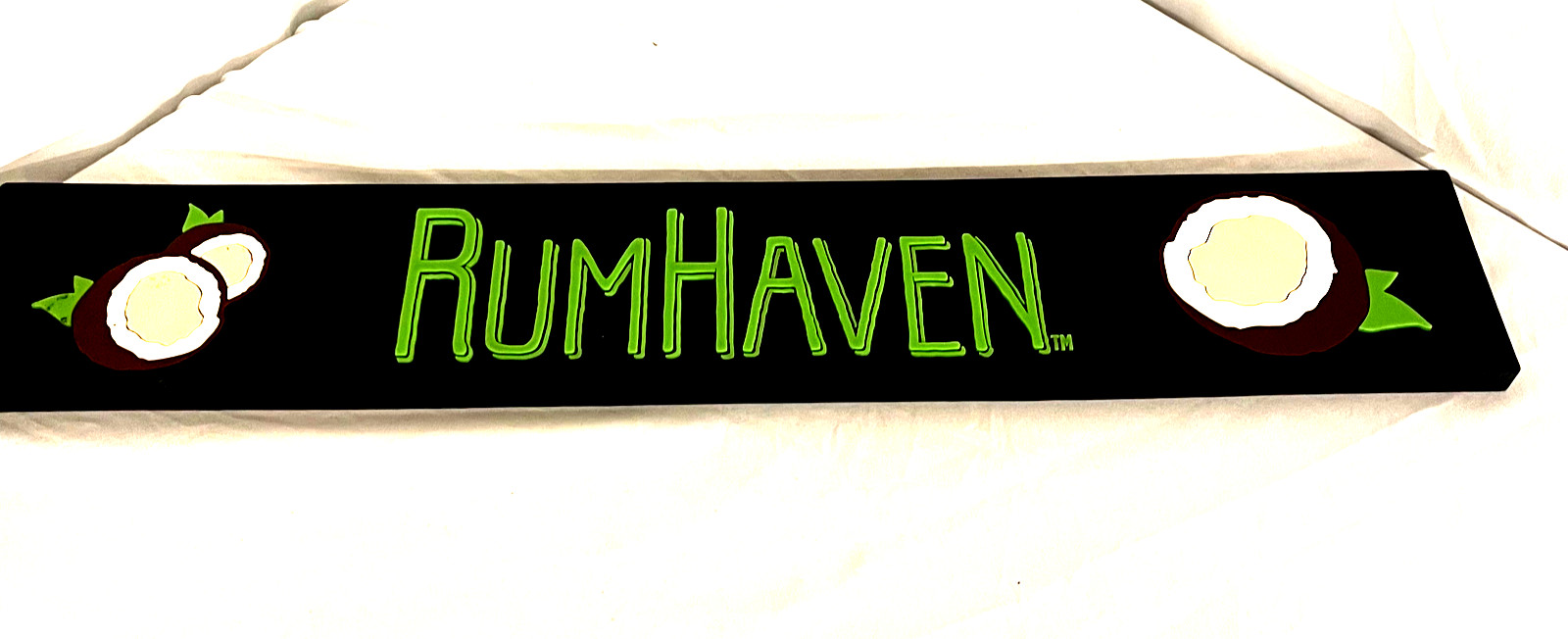 RUMHAVEN Bar Mat *NEW*. Black - Coconut design - Man Cave