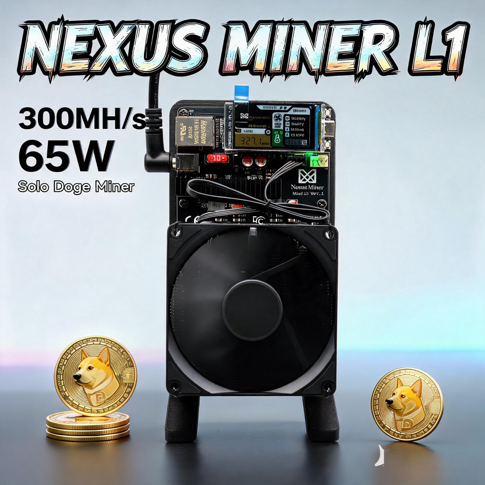 2026 New Nexus L1 300MH/s Dogecoin Miner Scrypt  ASIC LTC DOGE Home Solo Miner