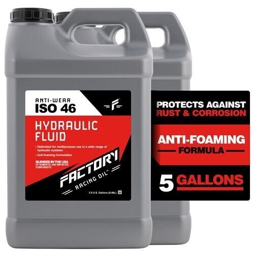 Factory Racing Oil 214803 Twin Pack Anti-Wear ISO 46 Hydraulic Fluid 5 Gallons