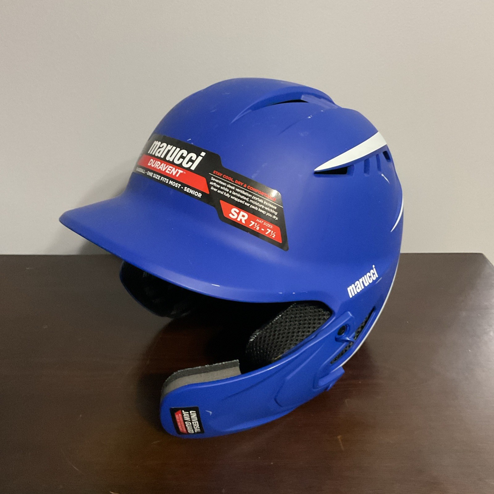 Marucci Duravent Baseball Batting Helmet Senior Size 7 1/8-7 1/2 MatteRoyal Blue