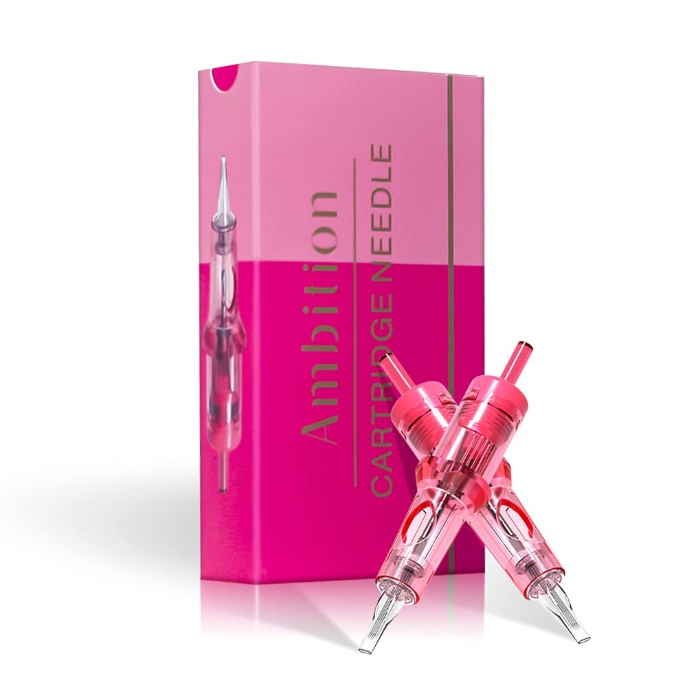 Ambition 20Pcs Disposable Tattoo Cartridge Needles Bugpin 5F - 1005F, Pink