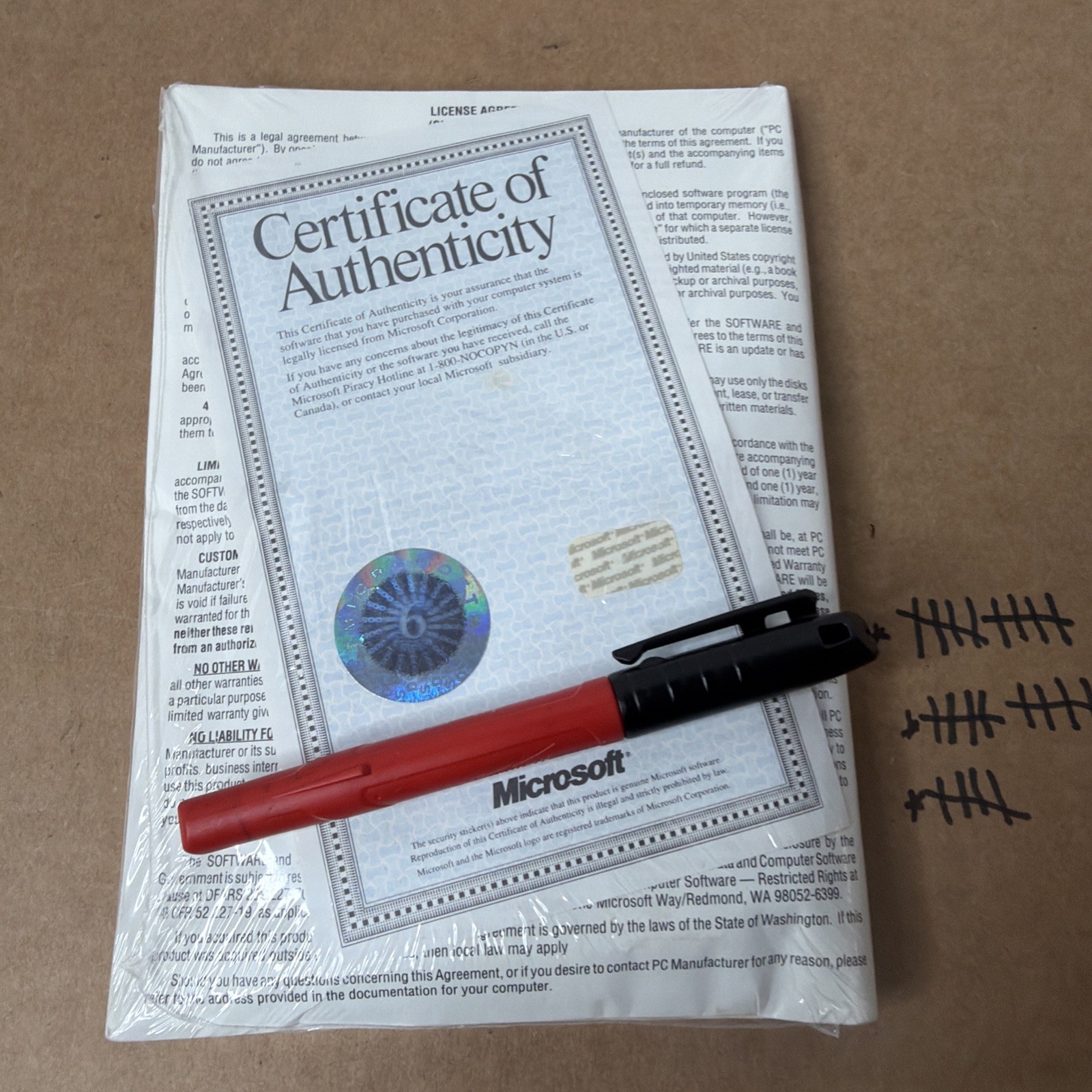 Vintage Microsoft MS-DOS 6.2 Concise User’s Guide 3.5" w/ COA New Sealed