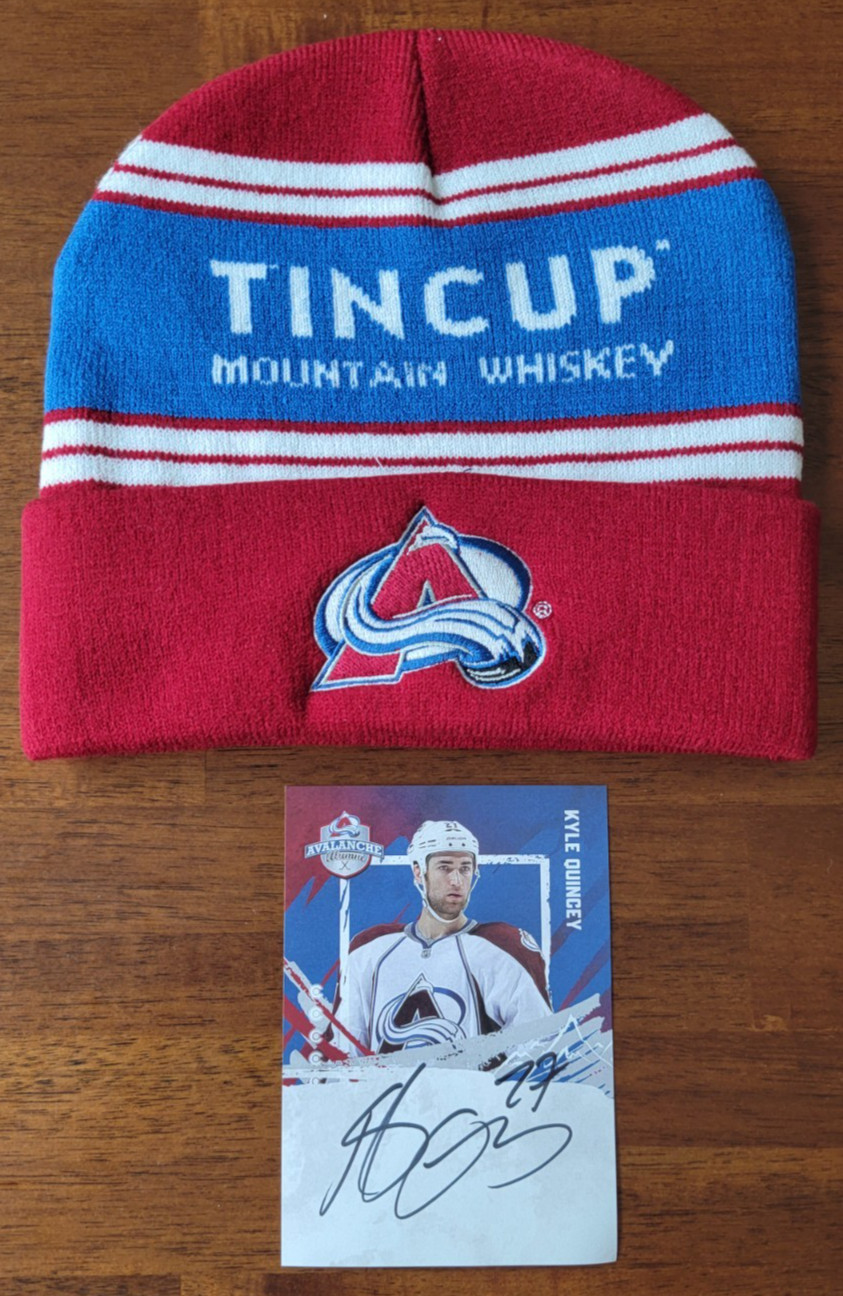 Tincup Mountain Whiskey Avalance Winter Hat + Kyle Quincey Autograph Signed Card