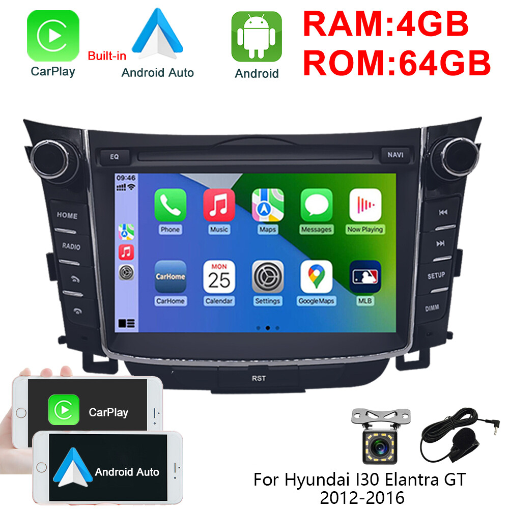 64GB For Hyundai I30 Elantra GT Car Stereo Radio Android 13 GPS MP5 Navi Carplay