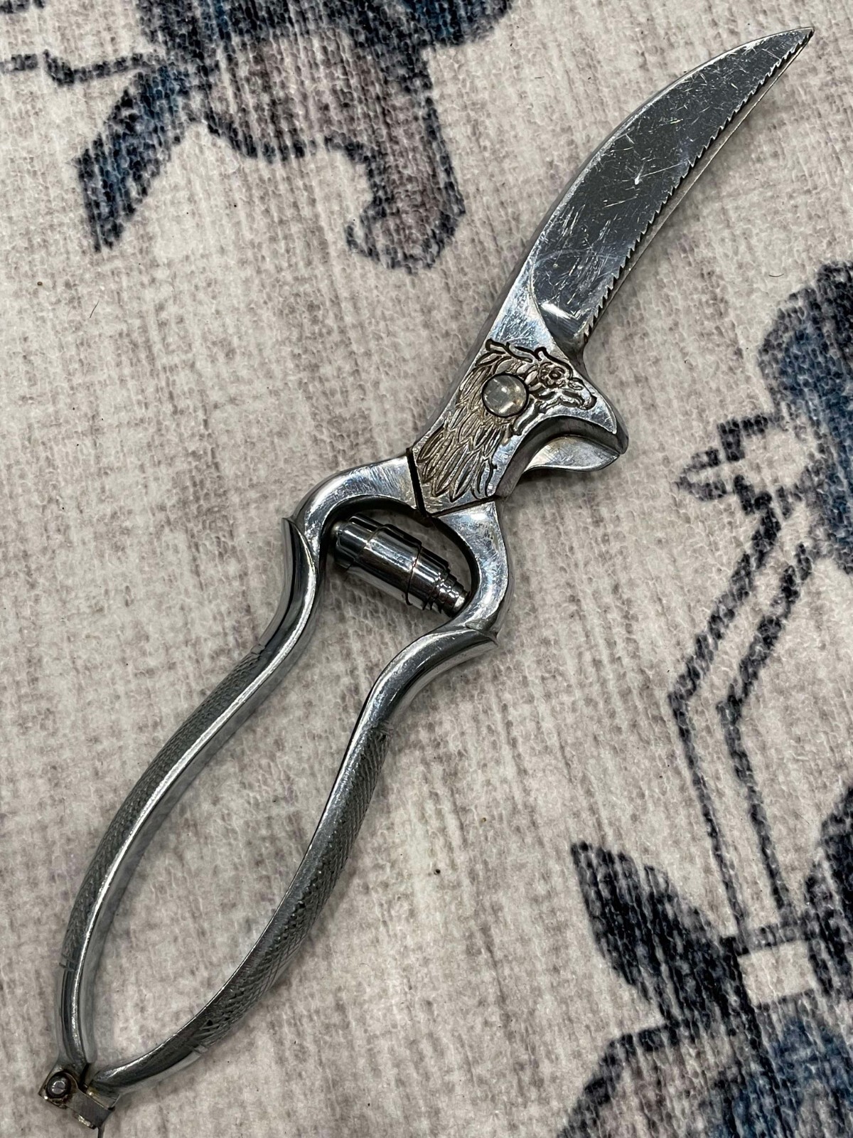 Antique Vintage Ornate Poultry Shears / Poultry Scissors Chicken SICEL Italy