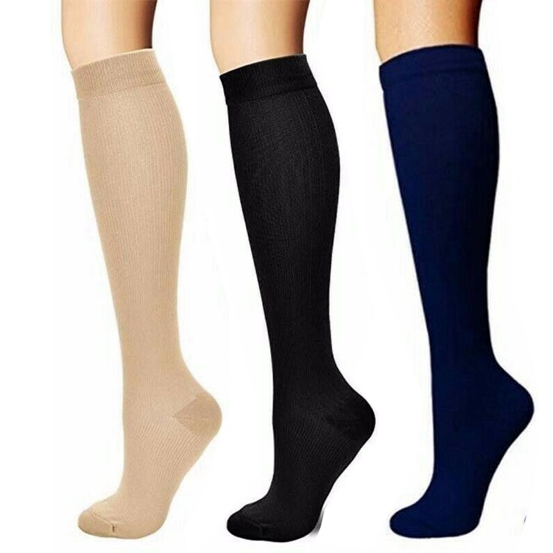 3 Pack Bamboo Compression Socks (8-15mmHg) Moisture Wicking Support Stockings