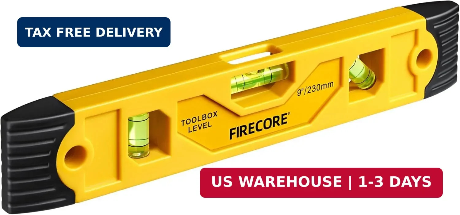 Torpedo Level Magnetic, 9 Inch Shockproof Small Leveler Tool with 3 Bub
