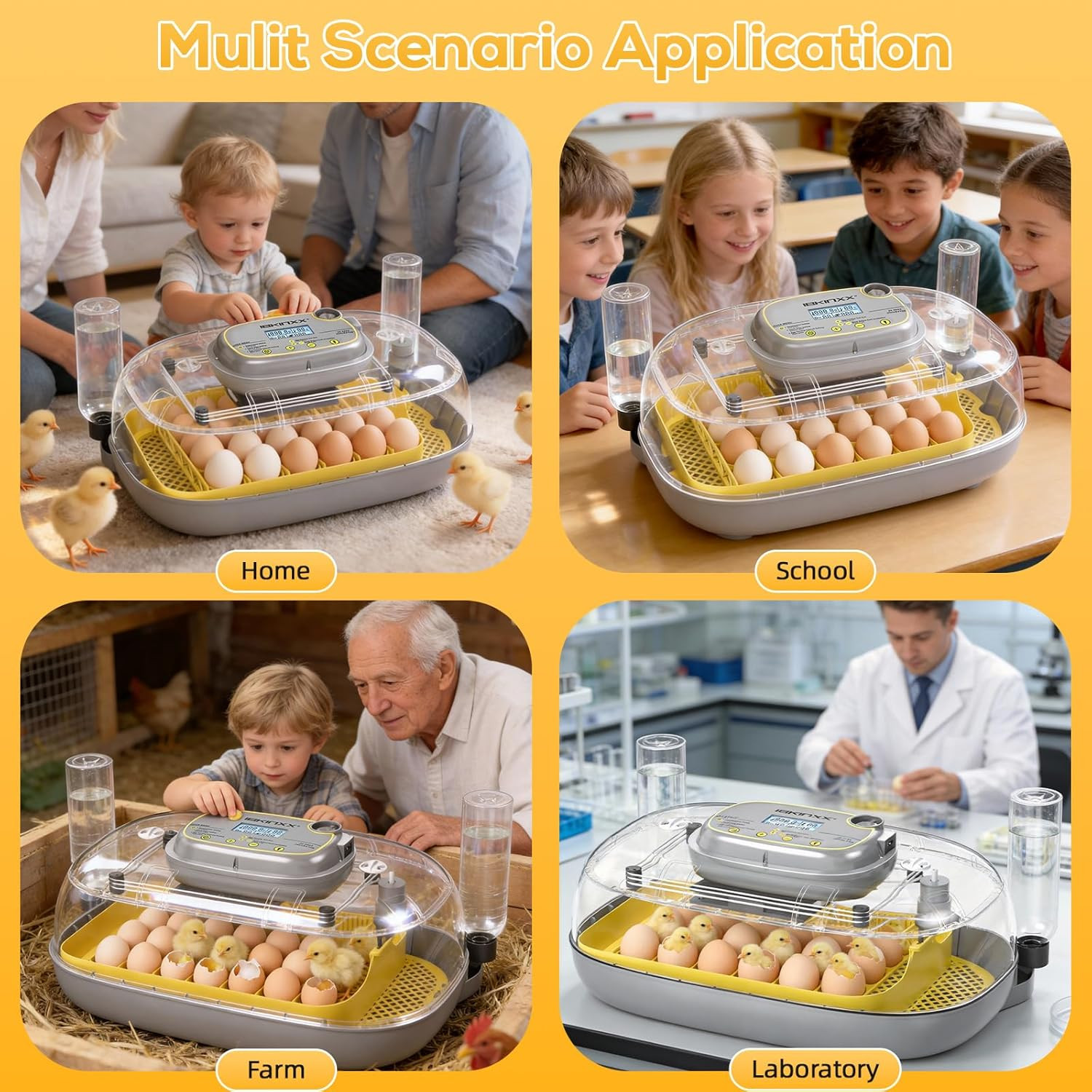 Incubator for Hatching Eggs-24 Egg Capacity, Automatic Egg Turner, Temperature &