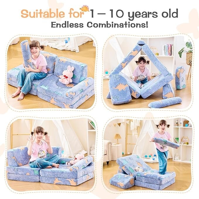 Sofá modular para niños, sofá para niños pequeños, sofá seccional para niños.
