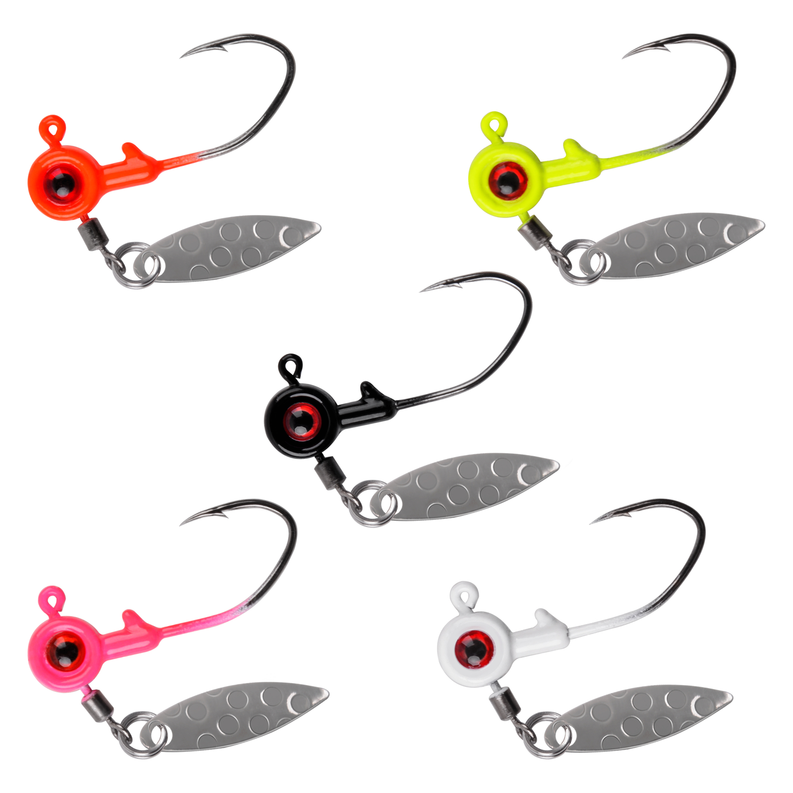 20pcs Fishing Jigs Underspin Jig Heads with Willow Blade Bass Swim Jig 1.75g-5g