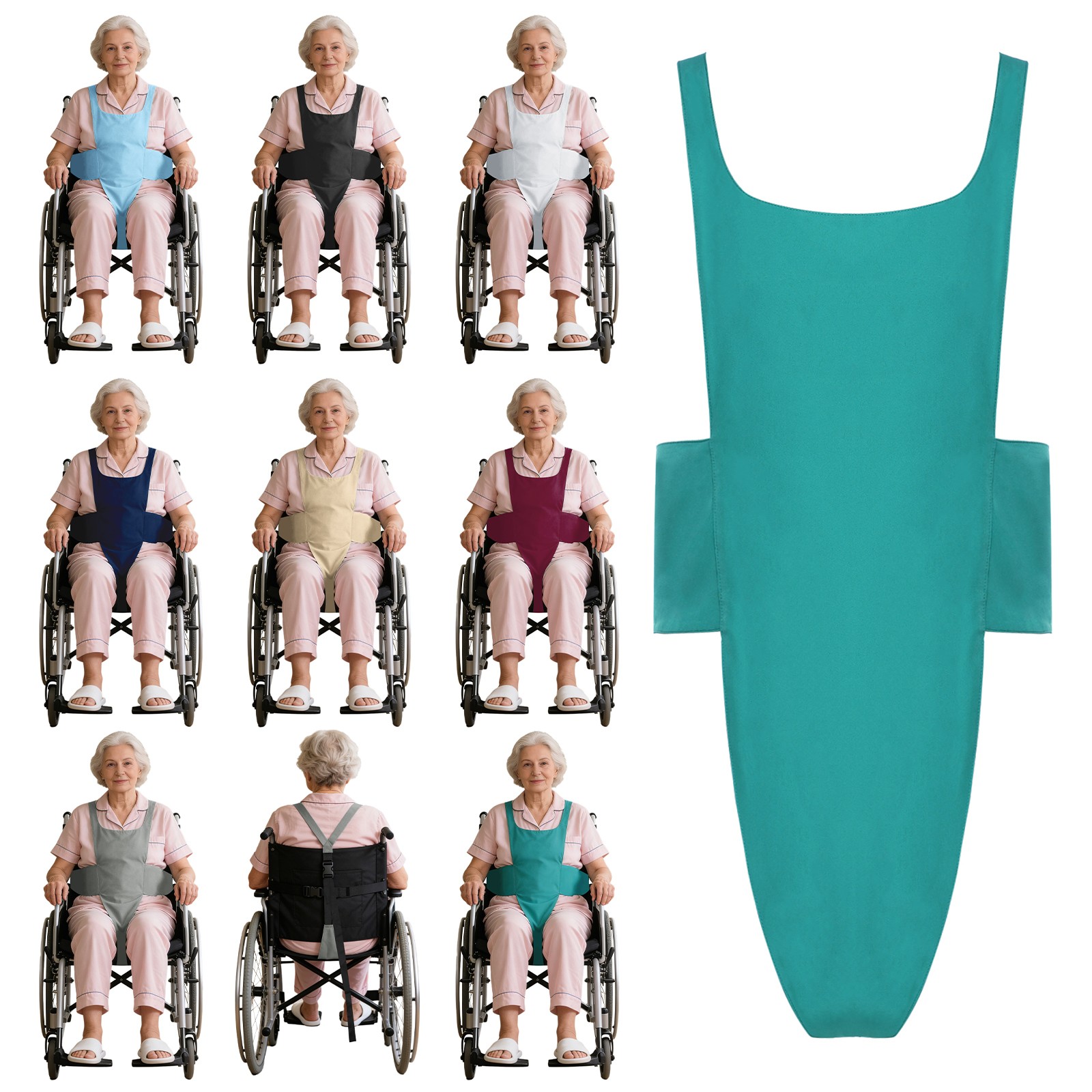 Women Elderly Patients Straps Harness Sliding Vest Wheelchair Seat Belt Safety