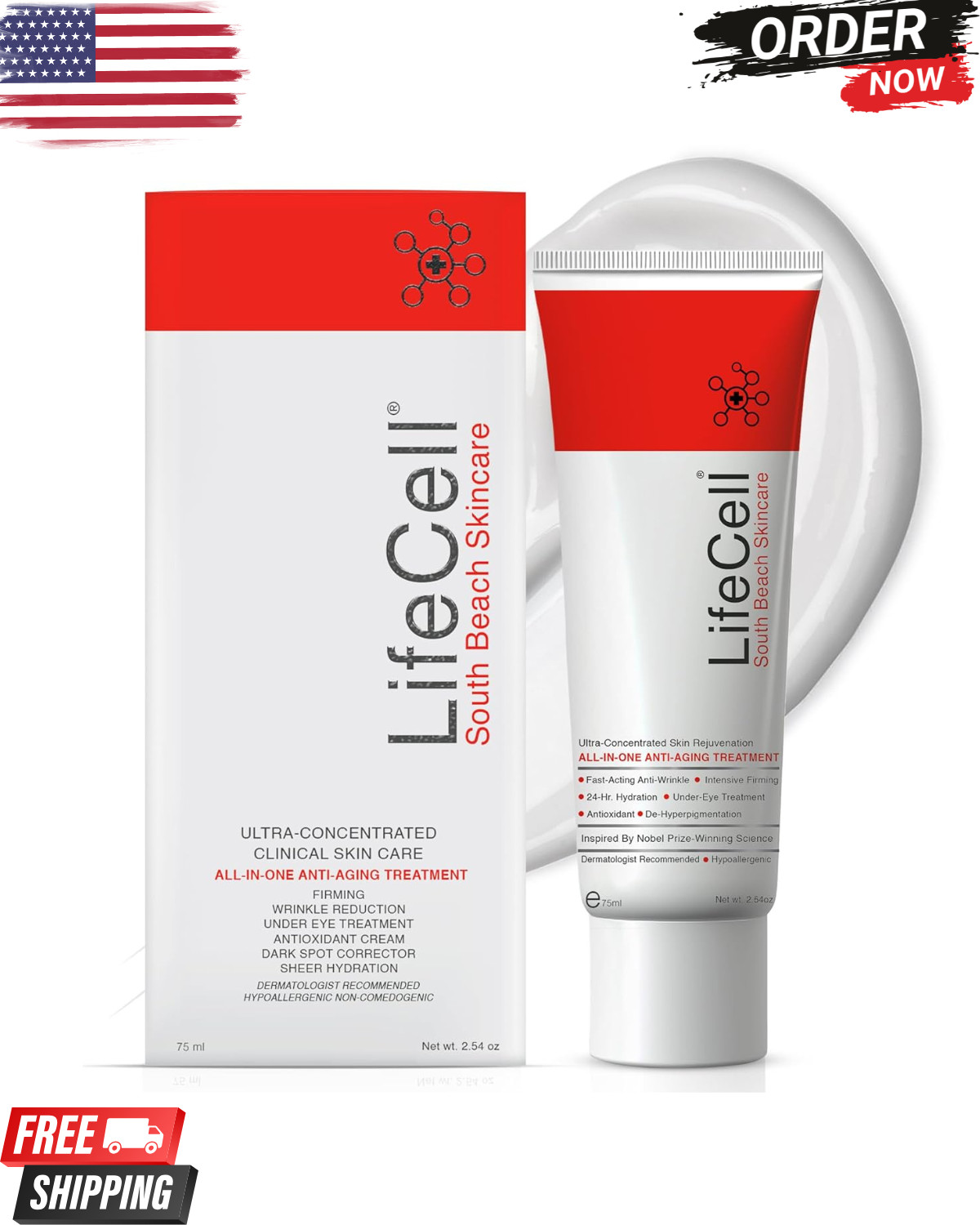New Live Cell South Beach Skincare All-In-One Anti-Aging Treatment  2.54 oz