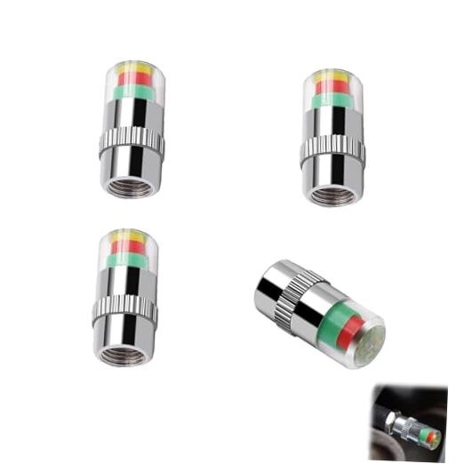 4 PCS Universal Car Tire Pressure Monitor Valve Stem Caps 2.4Bar 36PSI Car