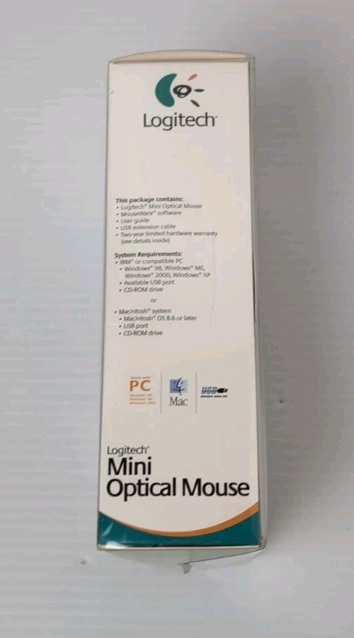 Logitech Mini Optical Mouse, Wired New See Pictures