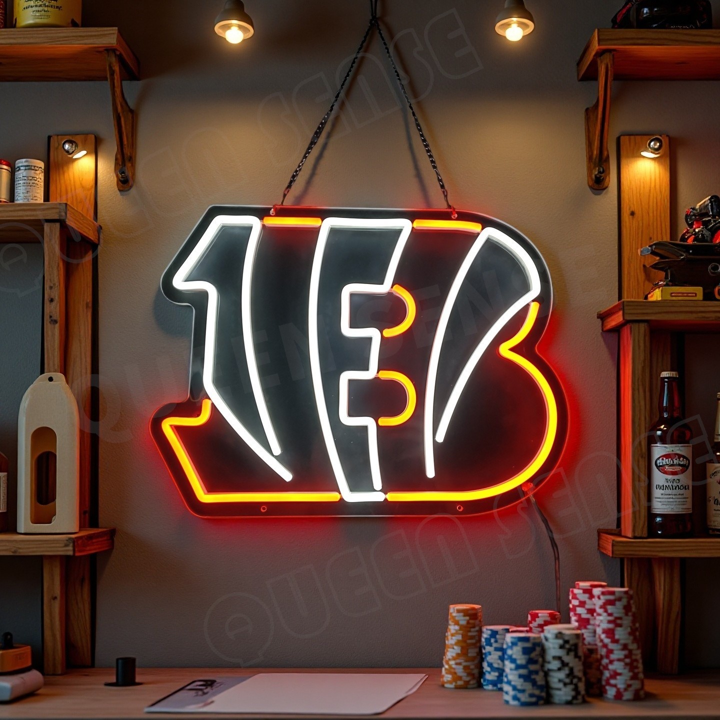 Cincinnati Bengals LED Neon Sign With Dimmer USB Powered Adjustable Light