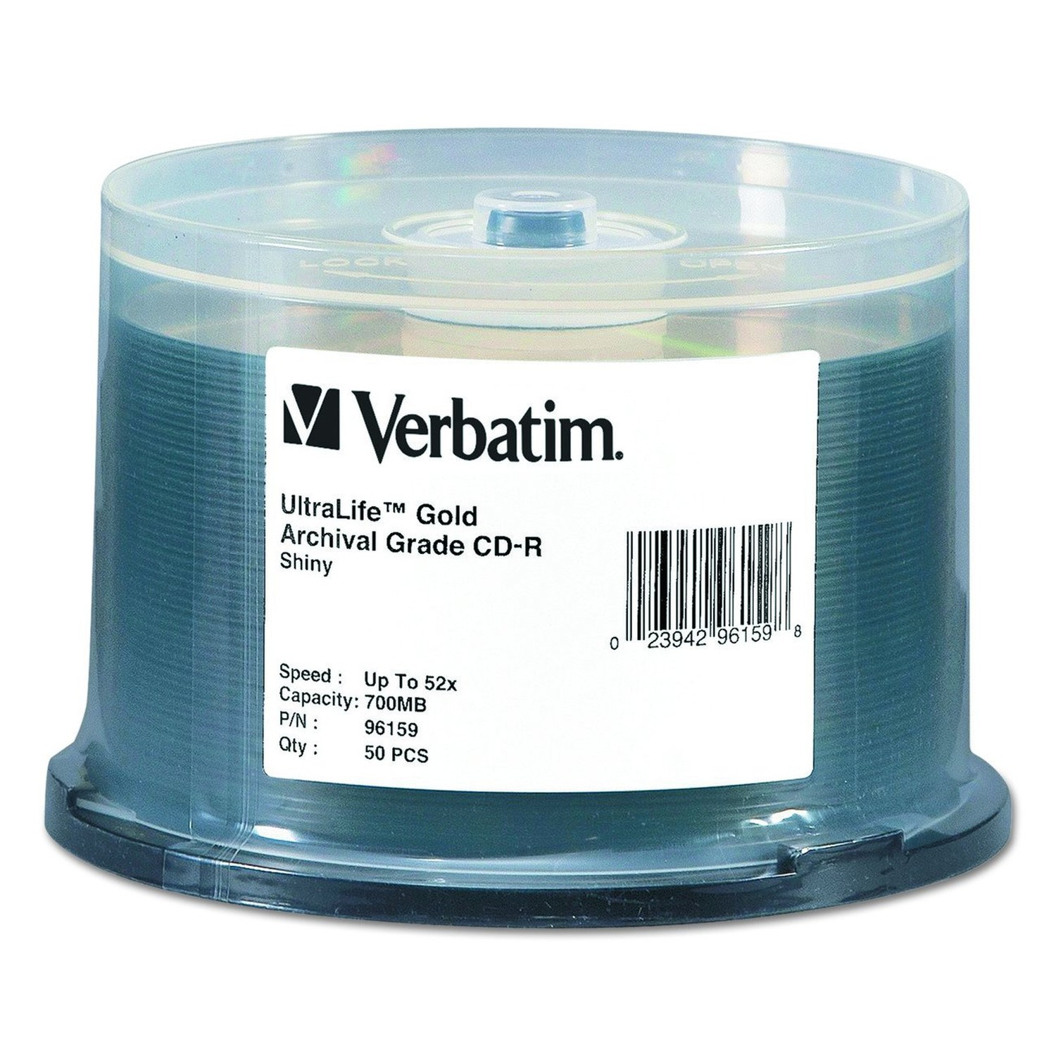 Verbatim CD-R 700MB 52X UltraLife Gold Archival Grade - Branded Surface & Har...