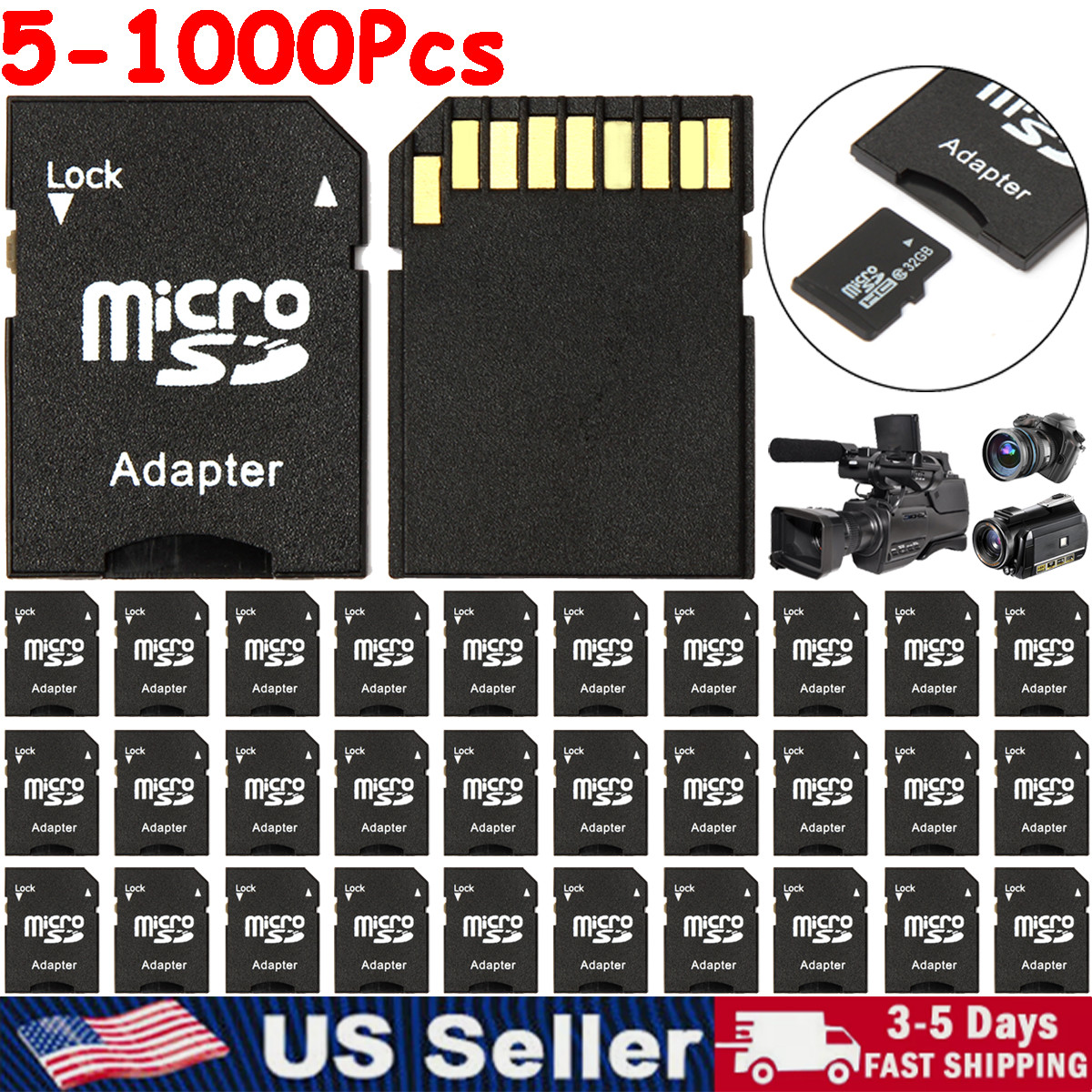 Micro SD Adapter TransFlash TF to SD SDHC Memory Card Adapter Converter Lot Bulk