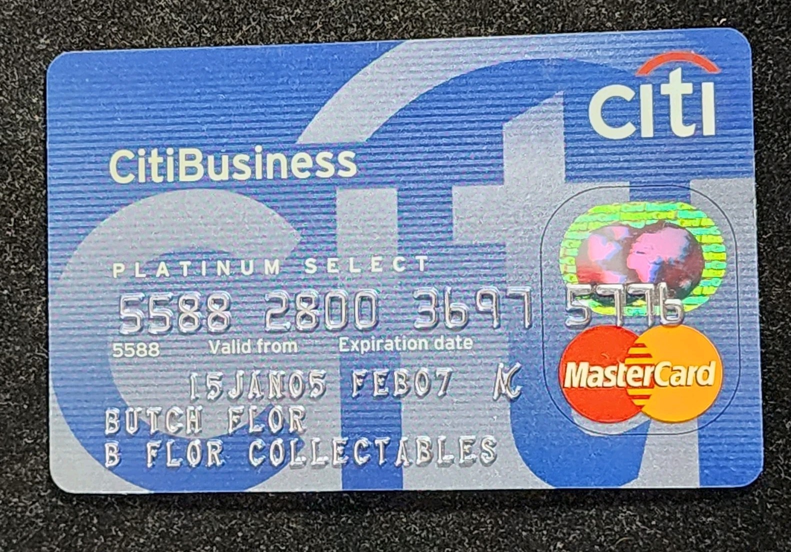 Citi Business MasterCard credit card exp 2007 ~ our CC1233