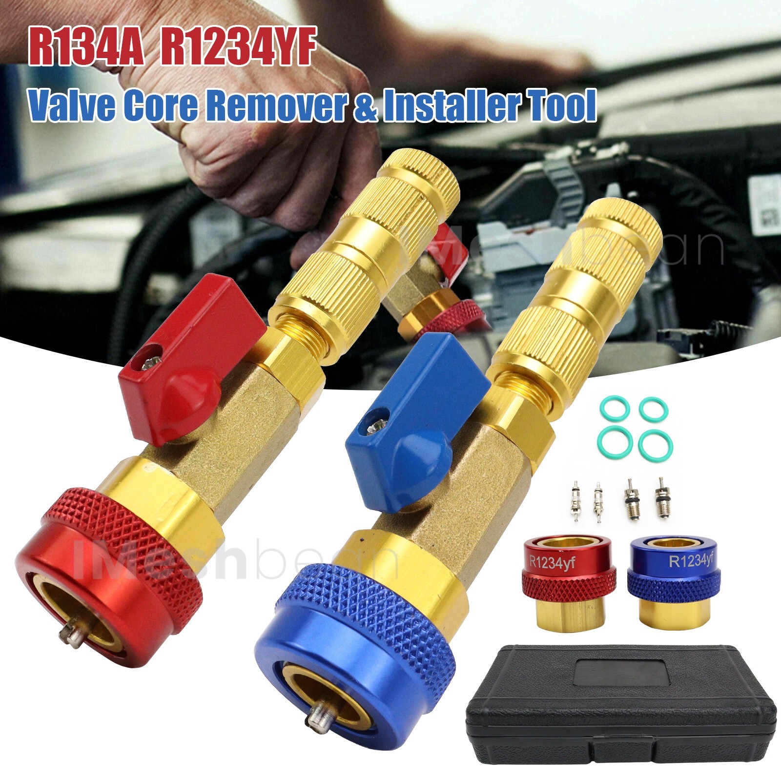 R134A R1234YF Valve Core Remover & Installer Tool 4 Standard JRA Valve Couplers