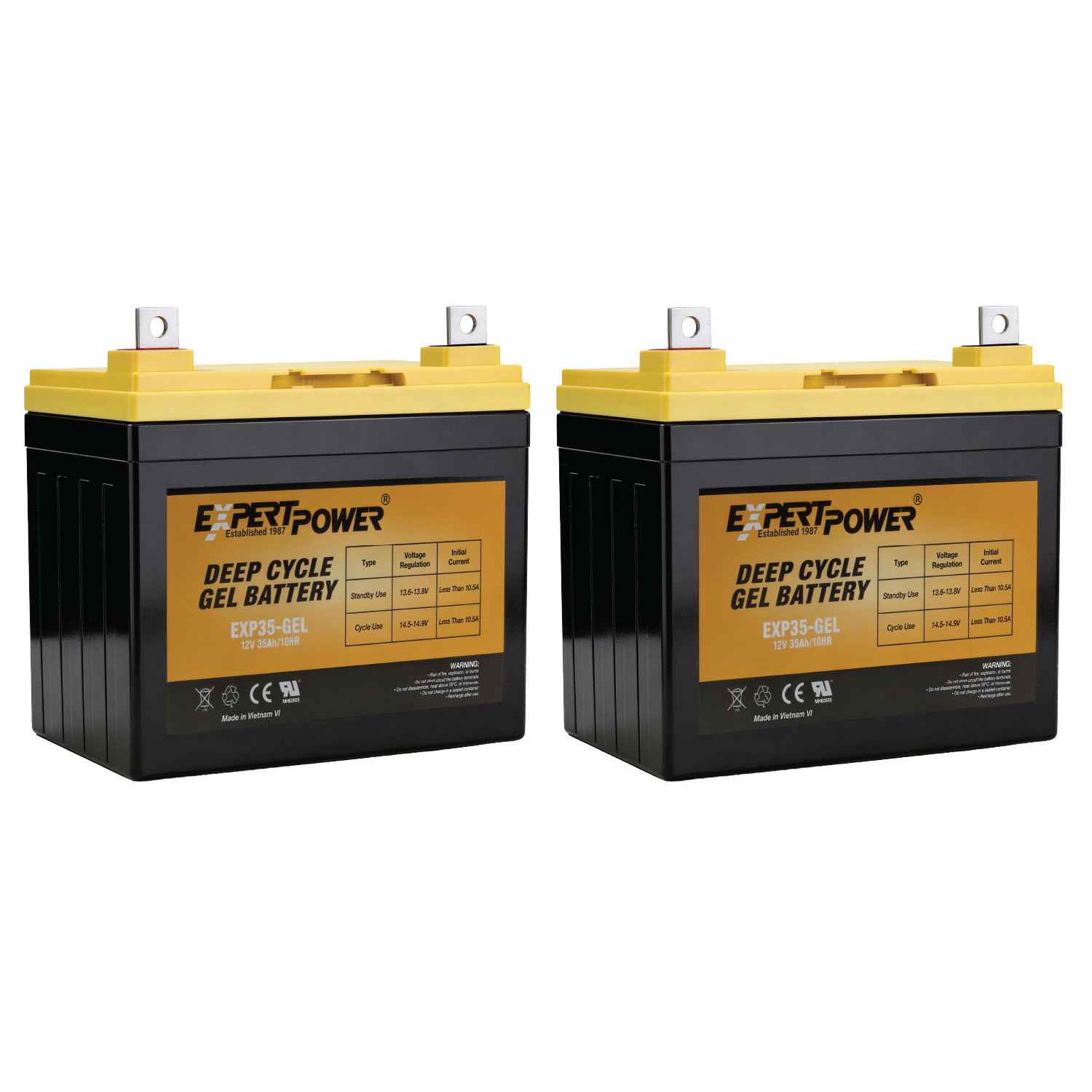 *****2 pack | 12V 35Ah Rechargeable GEL Battery Replaces 12-volt U-1 Battery****