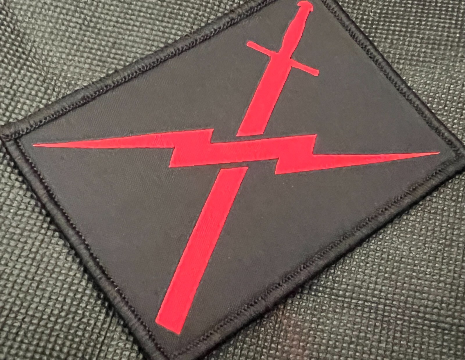 Phantom Defense "Sword & Lightning Bolt/Hunter" Patch Black & Red Variant