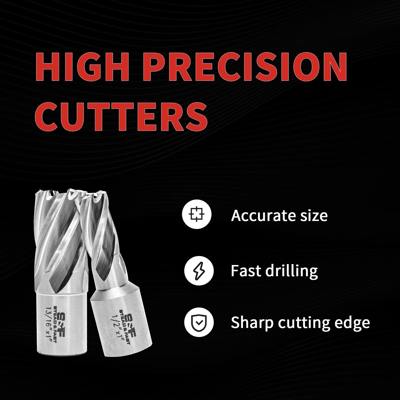 Annular Cutter Set 6 Pcs, Weldon Shank 3/4”, Cutting Depth 1”, Outside Diamet...