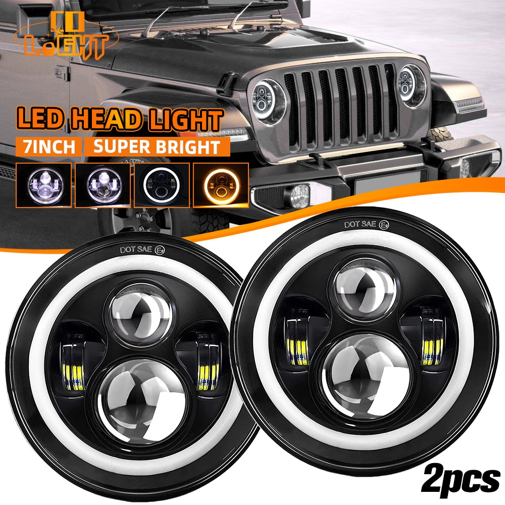 Newest 7-inch H6024 LED Headlights fit Jeep Wrangler JK Unlimited JKU 2007-2018