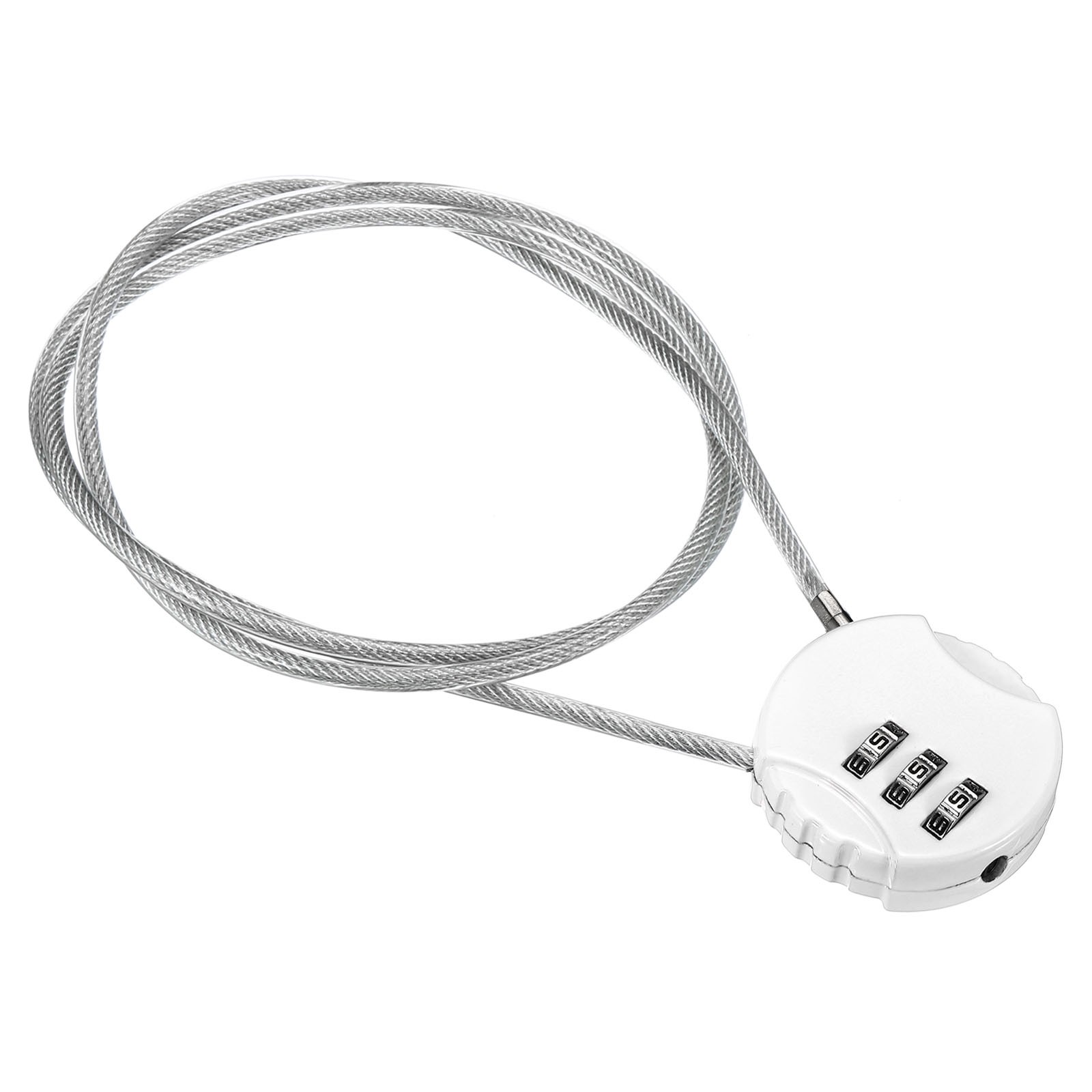 Small Combination Lock 31.4 Inch 3 Digit Padlock for Gym Locker White