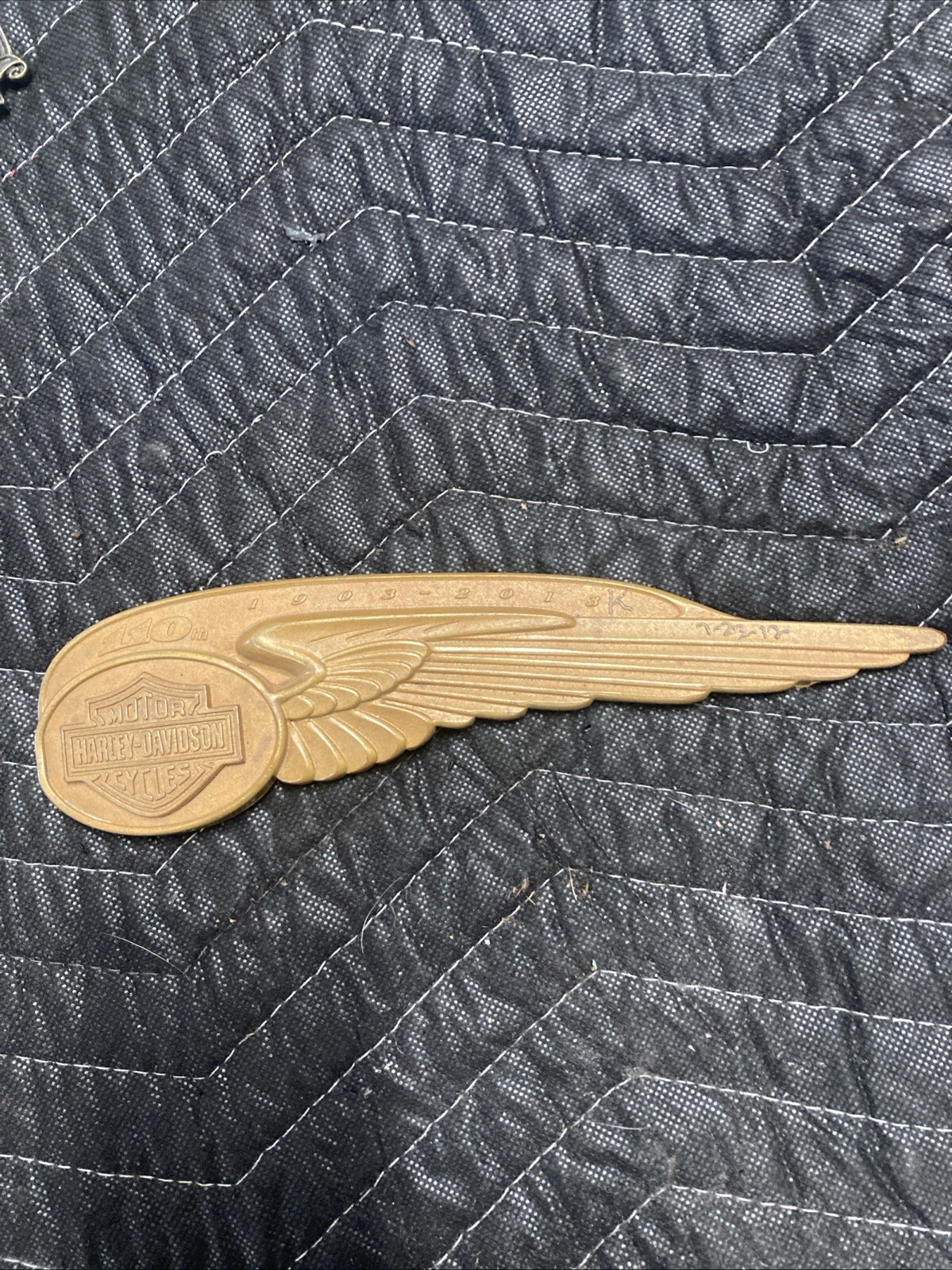 Harley 110th Anniversary Tank Badge Emblem Prototype Rare Hens Teeth! 2013