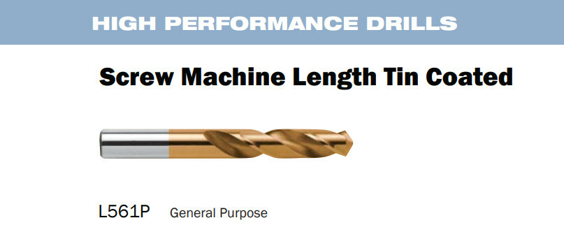 Nachi 561P Screw Mach. Length HSS TIN 5/32" Parallel Shank Twist Drill 1087687