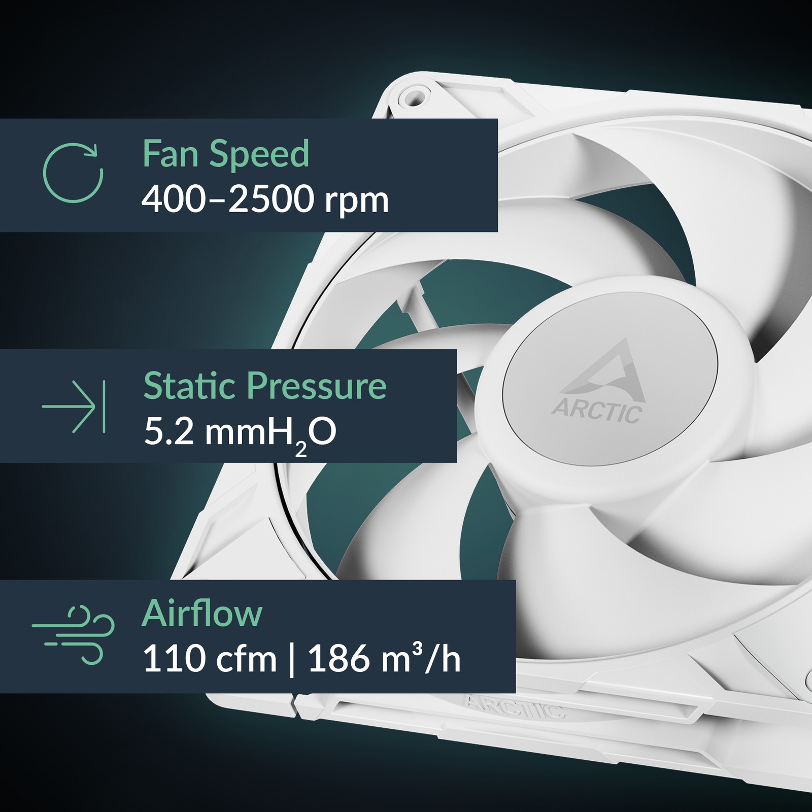 ARCTIC P14 Pro PST white Case Fan PC Cooler Premium Silent 14cm