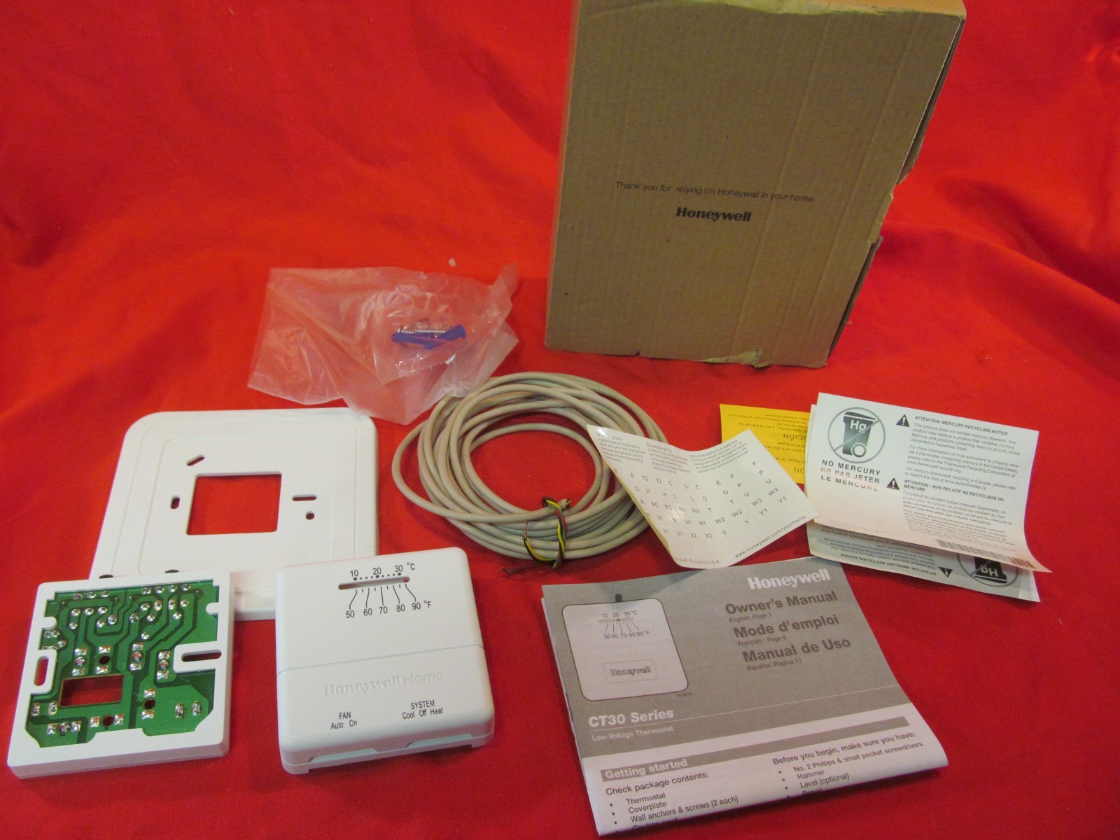 HONEYWELL CT30 LOW VOLTAGE THERMOSTAT
