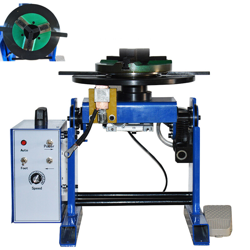 110V Welding Positioner Machine Turntable 50KG with 200mm Chuck Time- controller