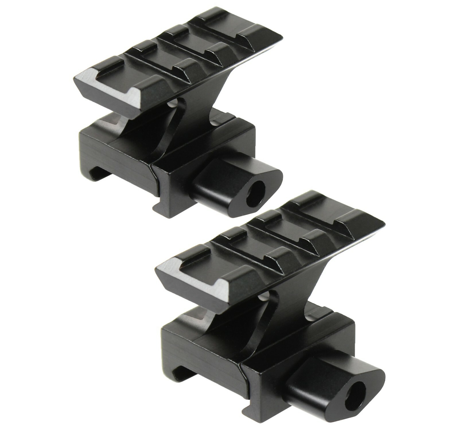 2 PCS Lockdown Picatinny Riser High Profile Red Dot Picatinny Mount 3 Slot