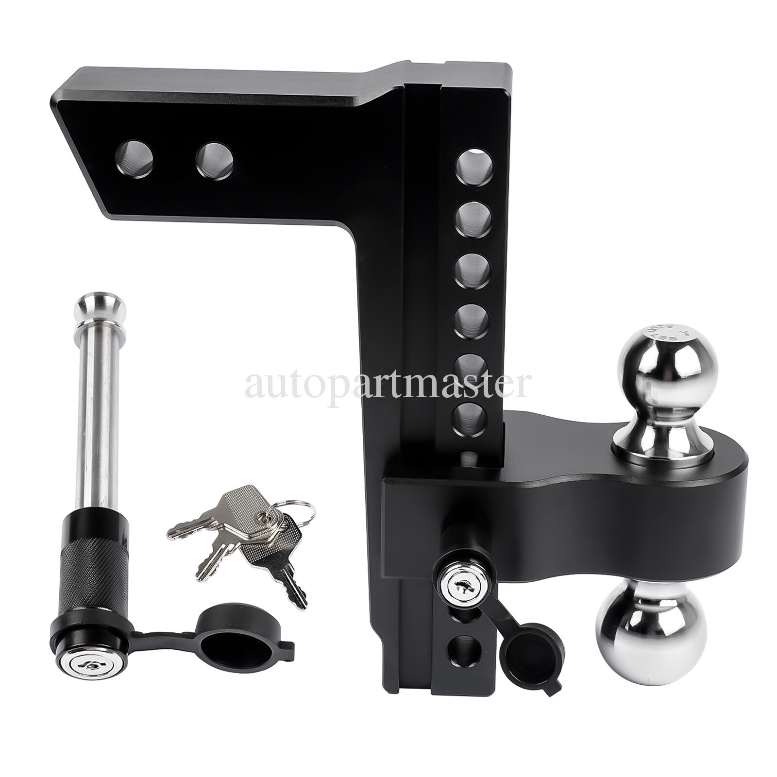 Black 2.5 Inch Receiver 10 Inch Drop Hitch 18500 LBS Adjustable Trailer Hitch