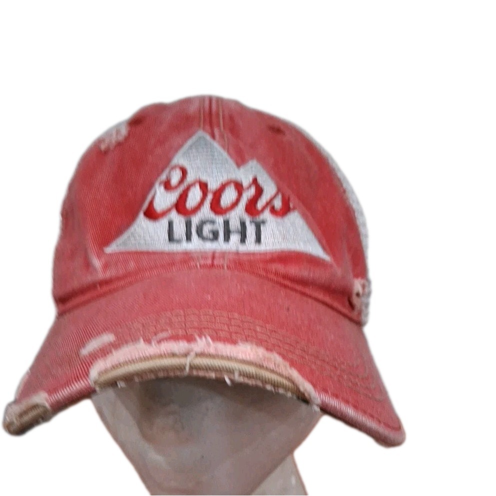 Coors Light Logo Red Colorway Trucker Hat Red Retro Brand Snapback